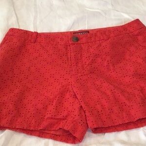 Merona Red Eyelet Lined Shorts Size 6